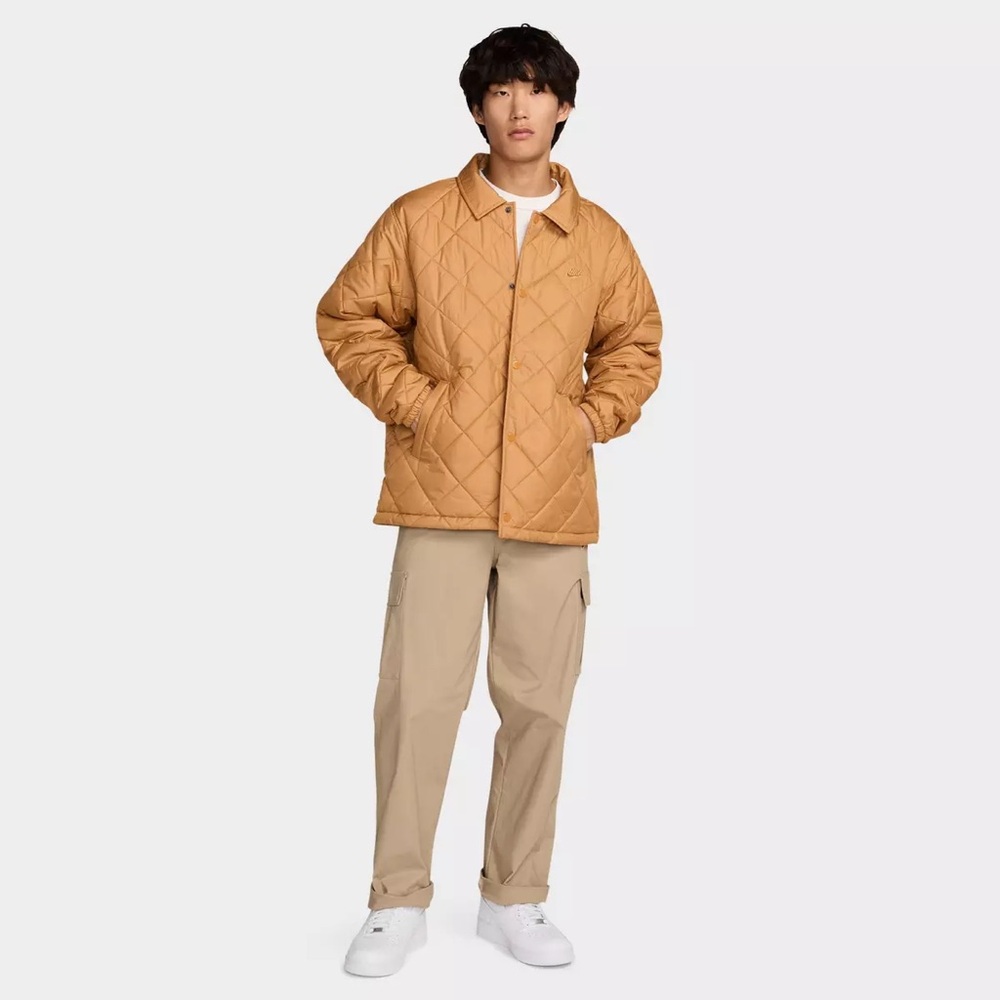 (NWT) Men’s Nike Club Lightweight Quilted Therma-Fit Insulated Jacket - Gold - S - Picture 6 of 8